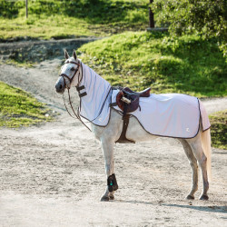 Couverture anti-insectes pour monter à cheval Eira avec encolure amovible Horze Gris Couverture anti-insectes pour monter à cheval Eira avec encolure amovible Horze Gris