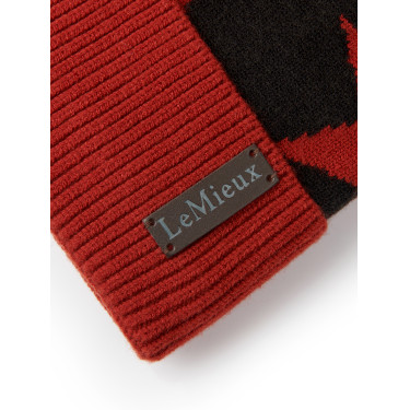 Bonnet pompon LeMieux Sasha Sienna Rouge