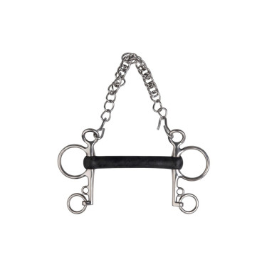 Mors Pelham Metalab caoutchouc souple droit Mors Pelham Metalab caoutchouc souple droit