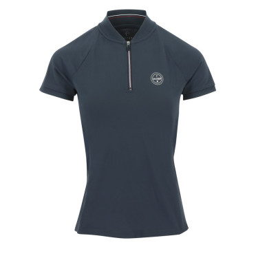 Polo Equithème Emma manches courtes Bleu marine Polo Equithème Emma manches courtes Bleu marine