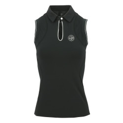Polo Equithème Sarah sans manches Noir Polo Equithème Sarah sans manches Noir