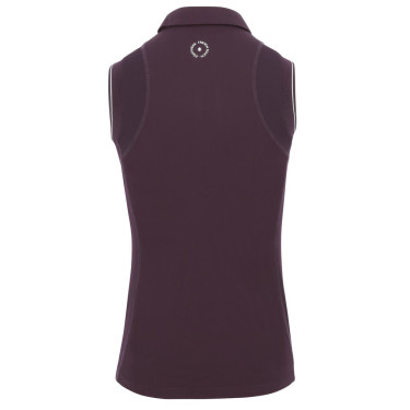 Polo Equithème Sarah sans manches Prune Violet