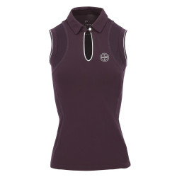 Polo Equithème Sarah sans manches Prune Violet