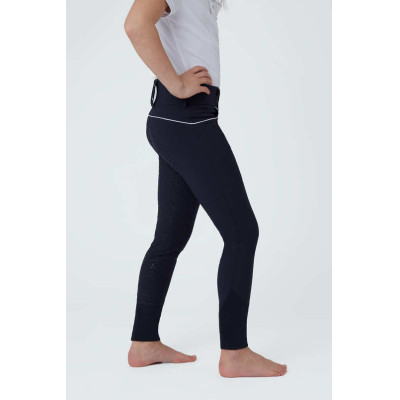 Pantalon d'équitation fond de peau Enfant Horze Aubrey Bleu marine foncé