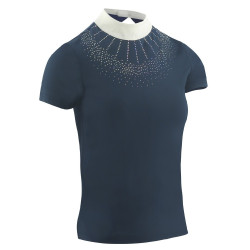 Polo Equithème London manches courtes Bleu marine