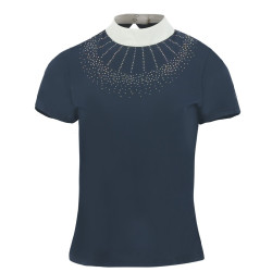 Polo Equithème London manches courtes Bleu marine