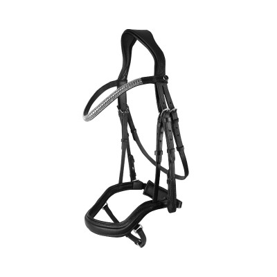 Bridon anatomique Horze Highbury frontal strass Noir