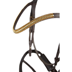 Bridon anatomique Horze Highbury frontal strass Marron foncé