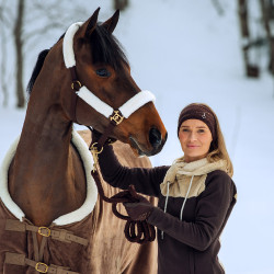 Licol mouton Horze Lincoln Marron foncé / blanc cassé Licol mouton Horze Lincoln Marron foncé / blanc cassé