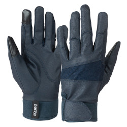 Gants extensibles Horze femme poignets néoprène Bleu marine foncé