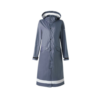 Imperméable Horze Hazel femme long à fentes Bleu marine foncé