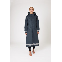 Imperméable Horze Hazel femme long à fentes Bleu marine foncé