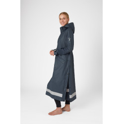Imperméable Horze Hazel femme long à fentes Bleu marine foncé