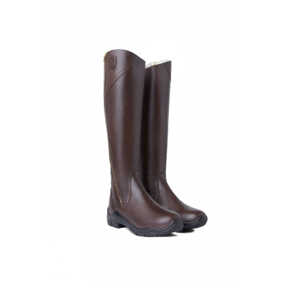 Bottes fourrées cuir Horze Aspen femme Marron foncé