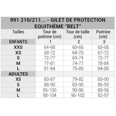 Gilet de protection Equithème Belt Gilet de protection Equithème Belt