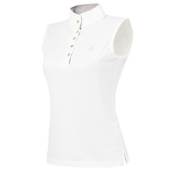 Polo Equithème Mesh Colours SM Blanc /marron / blanc Polo Equithème Mesh Colours SM Blanc /marron / blanc