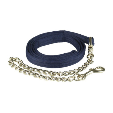 Longe en textile doublé avec chaîne simple Finn-Tack Bleu foncé