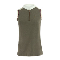 Polo femme Equithème Smoff sans manches Fer Beige Polo femme Equithème Smoff sans manches Fer Beige