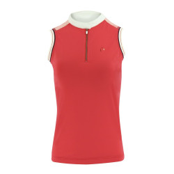 Polo femme Equithème Smoff sans manches Fuchsia Rose