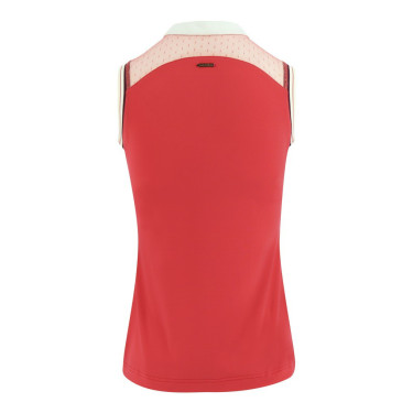 Polo femme Equithème Smoff sans manches Fuchsia Rose