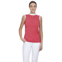 Polo femme Equithème Smoff sans manches Blanc
