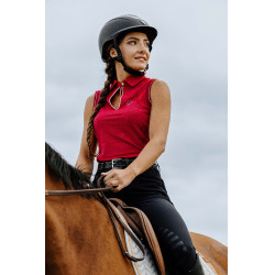 Polo Equithème Sarah sans manches Cerise Rouge