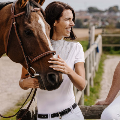 Polo Equithème Vilamoura Blanc