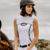 Polo Equithème Puebla Blanc / gris