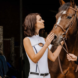 Polo Equithème Puebla Blanc / gris