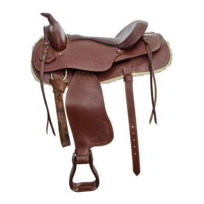 Selle de trail western polyvalente Red Horns Marron