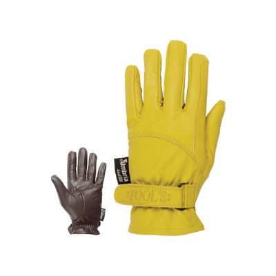 Gants d'équitation en cuir fermeture velcro Umbria Equitazione 174 Marron