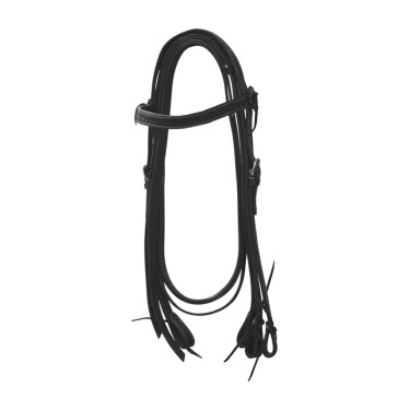 Bridon western Lakota à fleurs avec rênes Noir