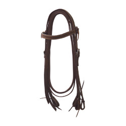 Bridon western Lakota à fleurs avec rênes Marron