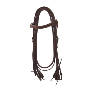 Bridon western Lakota à fleurs avec rênes Marron