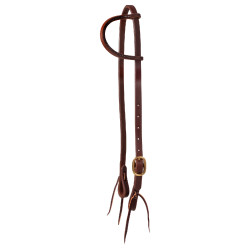 Bridon western 1 oreille Pool's cuir huilé cuir rond boucle en laiton Marron Bridon western 1 oreille Pool's cuir huilé cuir rond boucle en laiton Marron