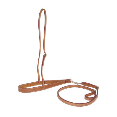 Noseband avec tie down Pool's en cuir basket Noseband avec tie down Pool's en cuir basket
