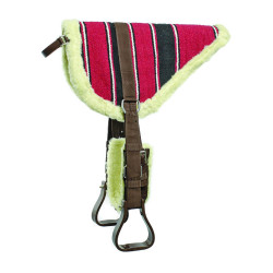 Tapis de monte à cru navajo Lakota avec étriers et sangle Noir / rouge