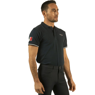 Polo homme France Collection Flags & Cup Bleu marine