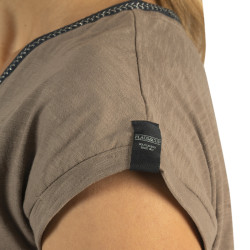 T-Shirt femme Janina Flags & Cup Taupe Marron T-Shirt femme Janina Flags & Cup Taupe Marron