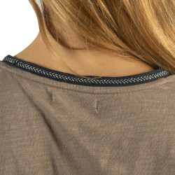 T-Shirt femme Janina Flags & Cup Taupe Marron T-Shirt femme Janina Flags & Cup Taupe Marron