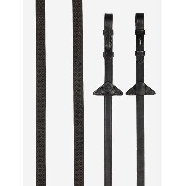 Rênes en caoutchouc souple LeMieux Marron / argent Rênes en caoutchouc souple LeMieux Marron / argent