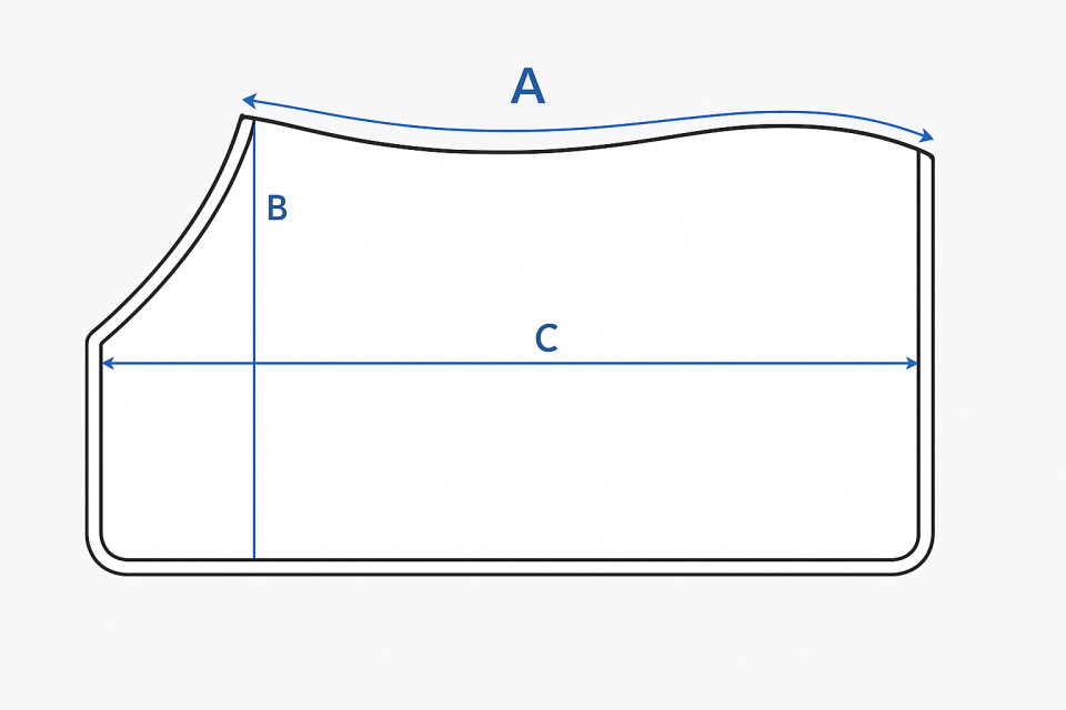 Illustration du guide des tailles pour Couverture poney Kingsland