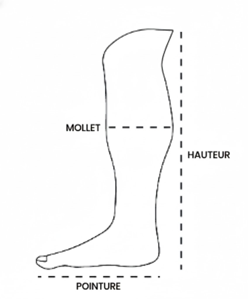 Illustration du guide des tailles pour Bottes équitation Supreme
