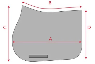 Illustration du guide des tailles pour Tapis de selle Tommy Hilfiger Equestrian