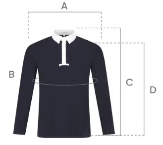 Illustration du guide des tailles pour Polos, tee-shirts et chemises Kentucky