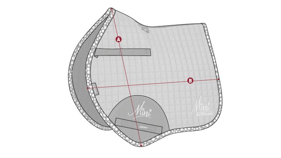 Illustration du guide des tailles pour Tapis de selle LeMieux