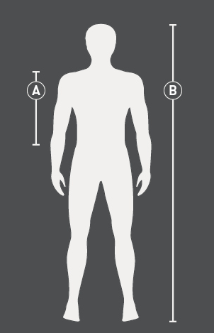 Illustration du guide des tailles pour Gilet de protection équitation Swing