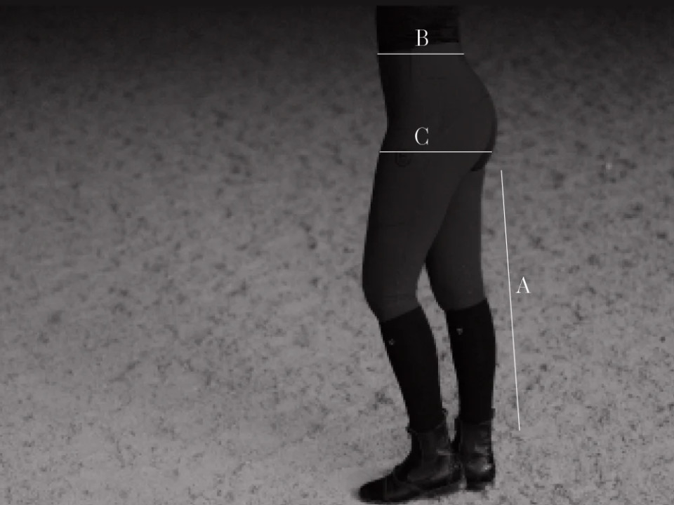 Illustration du guide des tailles pour Pantalon Equitation enfant Equestrian Stockholm