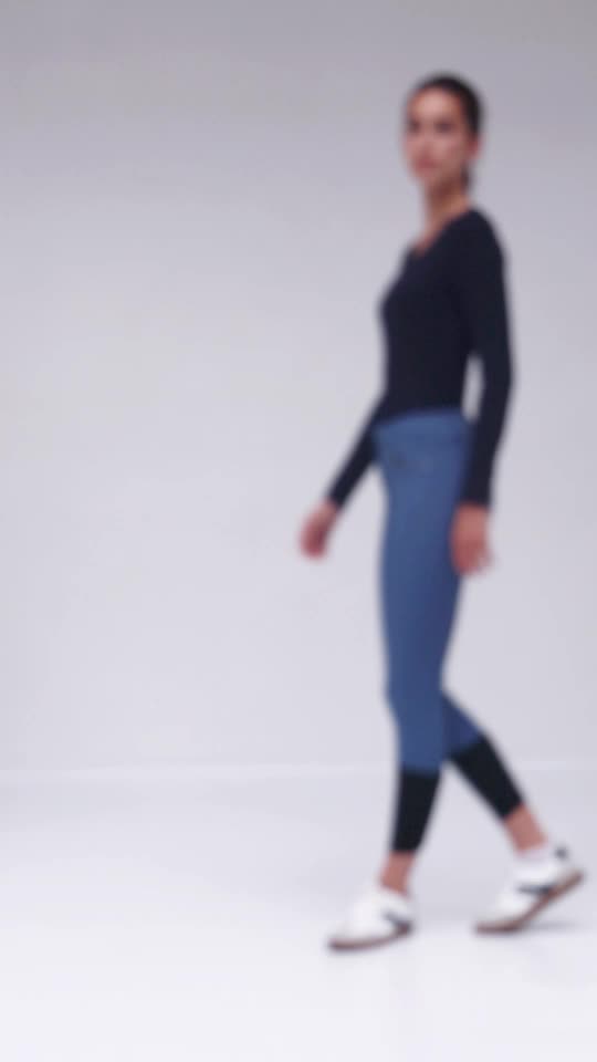 Harcour Boogie Pantalon équitation Full seat Steel Blue