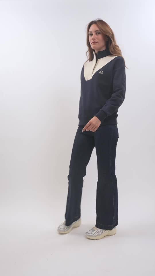 Harcour Ambre Sweat Navy/Dune